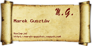 Marek Gusztáv névjegykártya