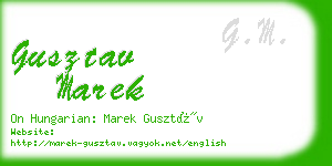 gusztav marek business card